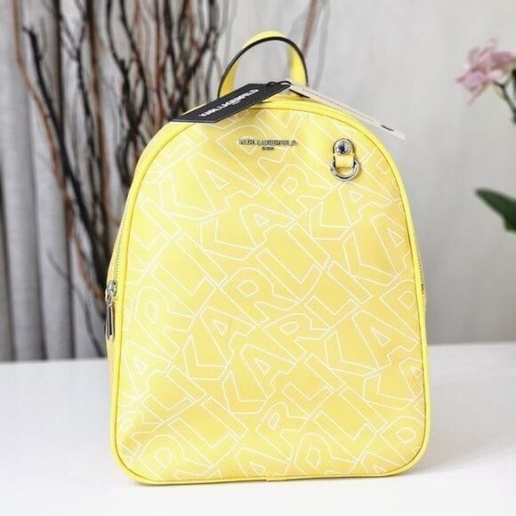 NEW! Karl Lagerfeld Paris Adele Yellow Backpack / Hand Bag main image 11